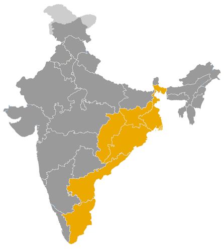India • |1434/1550| • Gajapati dynasty: map
